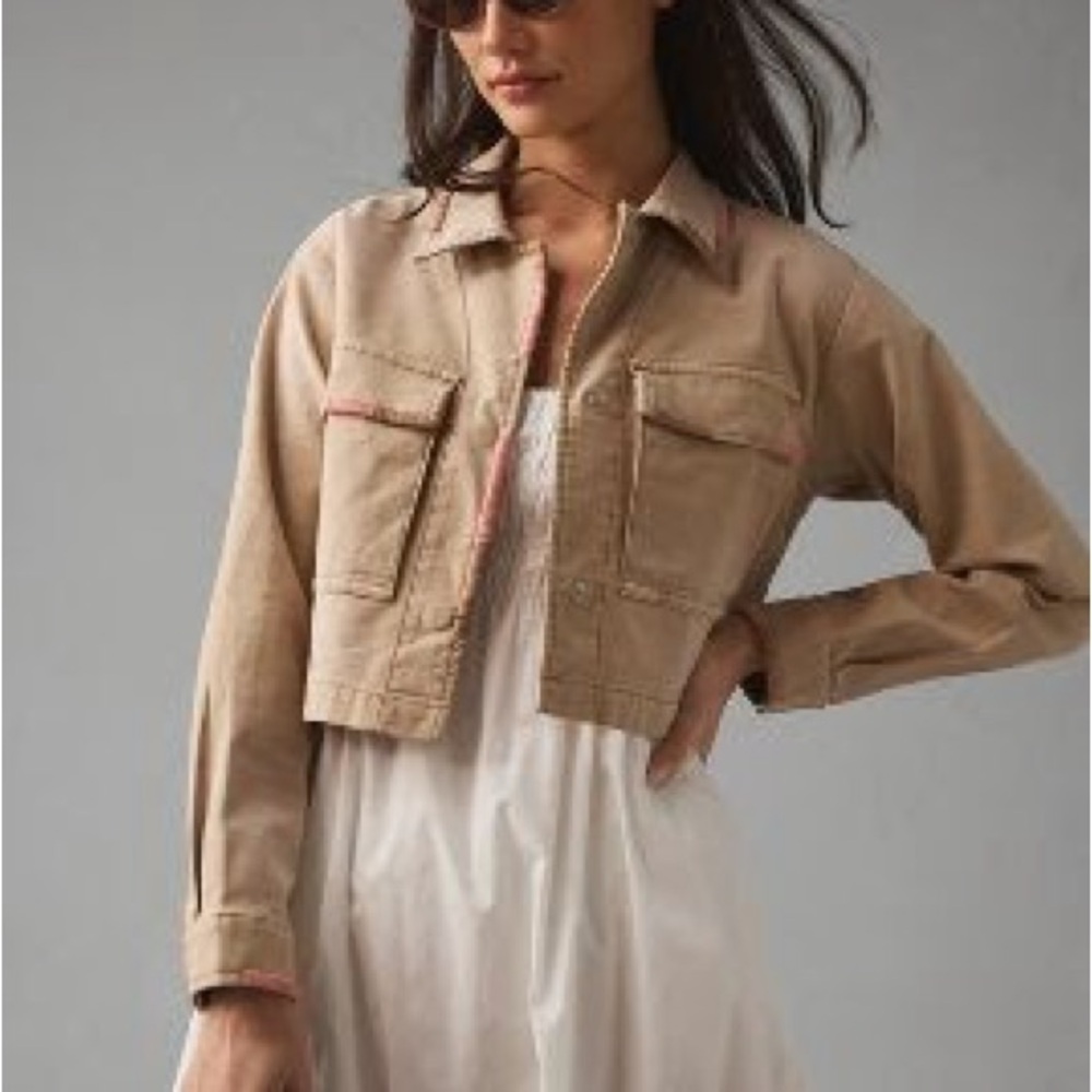Pilcro. Cropped Utility Jacket. Tan. Small. NWT